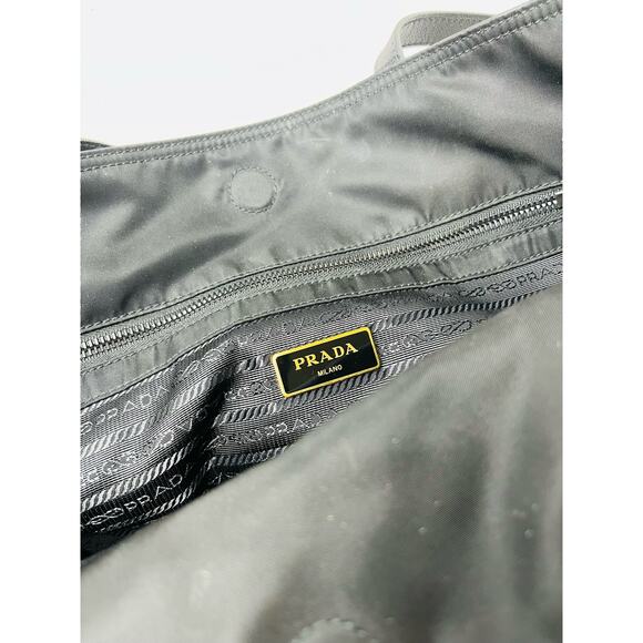 PRADA Black Nylon Tessuto Medium Parrot Tote Shoulder Bag - Picture 9 of 10